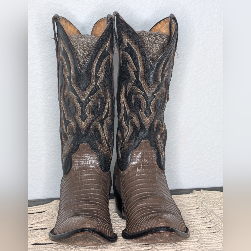 Mens Sedona West chocolate Brown Alligator Style BOOTS Size 10 D